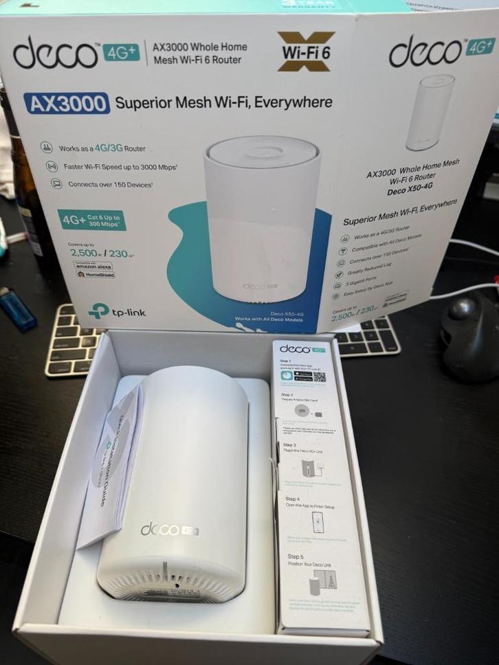 TP-Link Deco X50-4G WiFi 6, Computers en Software, Routers en Modems, Zo goed als nieuw, Router met modem, Ophalen of Verzenden