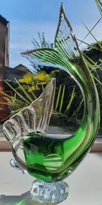 Murano beeld sculptuur glaskunst oud vis groen, Antiek en Kunst, Ophalen of Verzenden