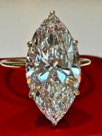 Gouden ring met een VS1 diamant van maar liefst 5.00 caraat!, Geel, Nieuw, Ophalen of Verzenden, 17 tot 18