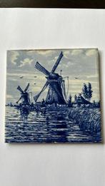 Delfts blauw tegel hollandse windmolens waterlandschap, Antiek en Kunst, Ophalen