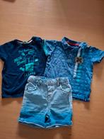 Setje van korte spijkerbroek en 2 t shirts maat 80, Ophalen of Verzenden, Gebruikt, Jongetje