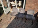 3 Grijze stoelen, gratis ophalen, Huis en Inrichting, Stoelen, Ophalen, Gebruikt, Grijs, Drie