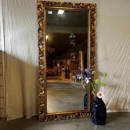Barok spiegel - houten lijst - 200 x 100 cm - TTM Wonen, Antiek en Kunst, Antiek | Spiegels, 50 tot 100 cm, 200 cm of meer, Rechthoekig