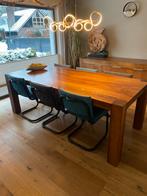 Houten eettafel/ grote bartafel van Goossens. 100x220, Ophalen, 100 tot 150 cm, 200 cm of meer, Vijf personen of meer