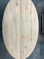 Ovaal Eiken Tafelblad - 200x120x3cm- Licht Verjongd, 100 tot 150 cm, Eikenhout, Ophalen of Verzenden, Zo goed als nieuw
