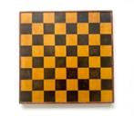 Oud, handgemaakt, houten schaakbord/dambord, Verzenden