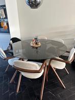 Eettafel, 150 tot 200 cm, Glas, Rond, Zo goed als nieuw