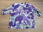 NEW STYLE witte blouse met paars groene print mt 2XL~ TH0046, Blouse of Tuniek, Paars, Ophalen of Verzenden, Zo goed als nieuw