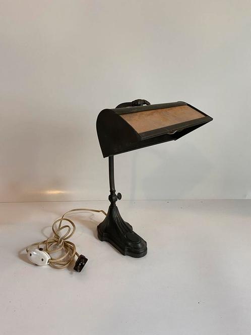 Messing bureaulamp in art deco-stijl – jaren 1910-1920, Antiek en Kunst, Antiek | Lampen, Ophalen of Verzenden