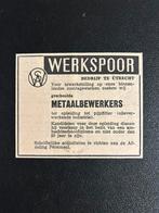 Werkspoor - vacature geschoolde metaalbewerkers (1950), Ophalen of Verzenden, Gebruikt, Trein