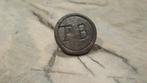 Zilveren 17 e eeuwse knoop afb F B in cirkel / bodemvondst, Ophalen of Verzenden, Zilver