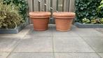 Terracotta plantenbakken, Tuin en Terras, Bloembakken en Plantenbakken, Ophalen, Zo goed als nieuw, Rond, Steen