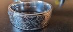 Zilveren vintage armband handgravures met wervelend patroon, Verzenden, Zo goed als nieuw, Zilver, Zilver