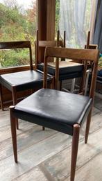 4 Lübke (Vintage) eetkamerstoelen, Ophalen, Gebruikt, Lübke jaren 60  Vintage, Zwart