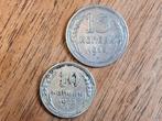 Rusland setje 10 en 15 kopecks 1925, Ophalen of Verzenden, Rusland, Setje, Zilver