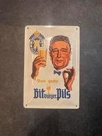 Emaille bord - Bitburger, Ophalen of Verzenden, Gebruikt, Reclamebord, Plaat of Schild, Overige merken