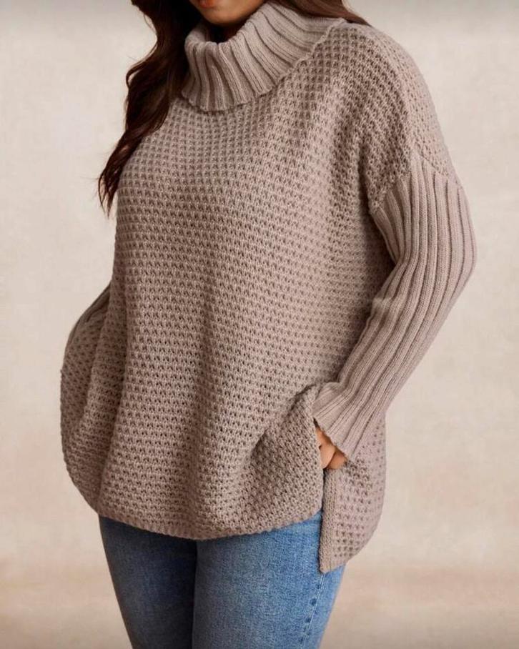 Trui Irene (44-50), Kleding | Dames, Grote Maten, Nieuw, Trui of Vest, Beige, Verzenden