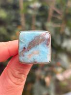 Larimar Edelsteen Ring maat 18, Sieraden, Tassen en Uiterlijk, Ringen, Overige materialen, Blauw, Nieuw, Ophalen of Verzenden