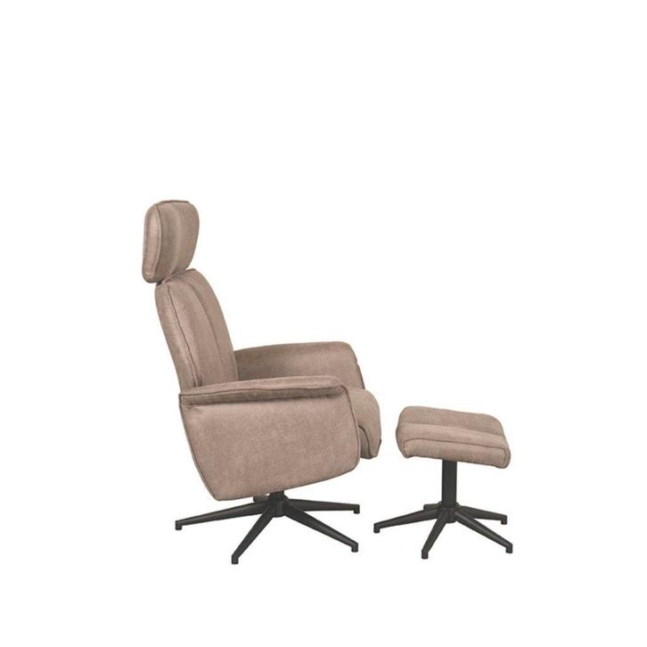 Relaxfauteuil Verdal incl. hocker (Taupe), Huis en Inrichting, Fauteuils, Nieuw, Stof, 50 tot 75 cm, 75 tot 100 cm, Ophalen of Verzenden