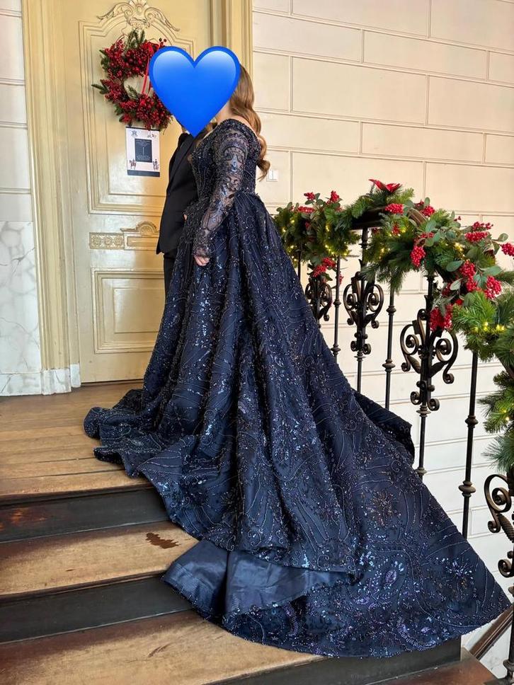 Prachtige Henna Trouwjurk, Kleding | Dames, Trouwkleding en Trouwaccessoires, Zo goed als nieuw, Trouwjurk, Blauw, Ophalen of Verzenden