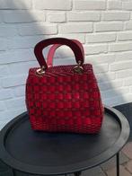Rode gevlochten tas, Ophalen of Verzenden, Zo goed als nieuw, Rood, Handtas