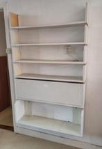 Vintage houten wandrek rek hout boekenkast metaal, Ophalen, Gebruikt, ., .