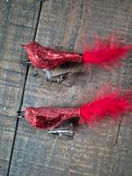 Rode vogeltjes op knijper, Diversen, Kerst, Ophalen of Verzenden