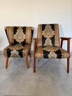 Jaren’50 kuipstoel en fauteuil vintage bekleed Rococo stijl, Minder dan 75 cm, Gebruikt, Stof, 50 tot 75 cm