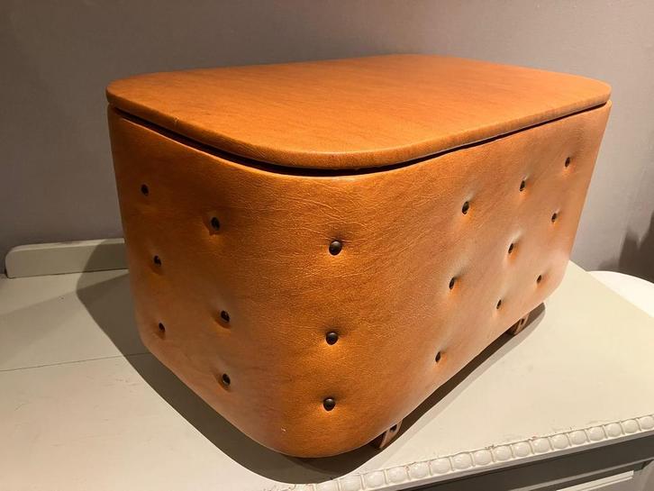 Vintage Opberg Poef / Kist, Verzamelen, Retro, Ophalen of Verzenden