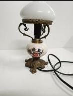 1452)Bronzen tafellamp met glazen kap in perfecte staat, Huis en Inrichting, Lampen | Tafellampen, Ophalen of Verzenden, Zo goed als nieuw