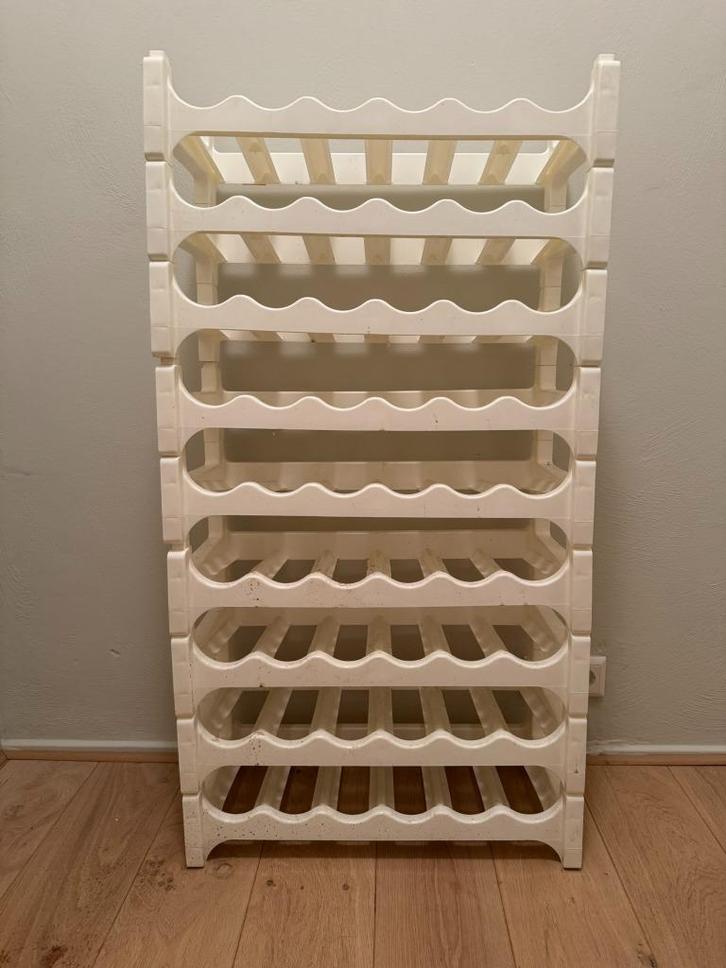 Curver Wijnrek Wit - 54 flessen (9 rekken x 6), Huis en Inrichting, Woonaccessoires | Wijnrekken, Gebruikt, 75 cm of meer, Kunststof
