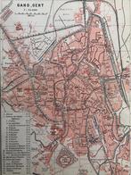 1885 Landkaart Gent in Belgie O U D in lijst, Antiek en Kunst, Ophalen of Verzenden