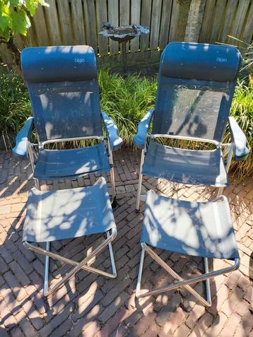 Crespo campingstoelen met krukjes. 1x M en 1x XL beschikbaar voor biedingen