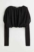 Dames H&M volumineuze top zwart glitters tricot nieuw XS, H&M, Verzenden, Zwart, Nieuw