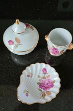Prachtige vintage Limoges porseleinen set - Kom, beker en sc, Ophalen of Verzenden