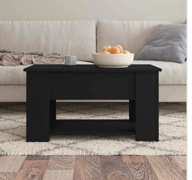 Salontafel bewerkt hout zwart, nieuw in doos, Huis en Inrichting, Krukjes, Zo goed als nieuw, Hout, Ophalen of Verzenden