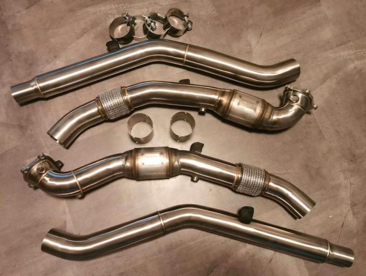 Uitlaat rvs downpipe set 200 CELLS AUDI S7 C7 4.0T ZIE ADV, Auto diversen, Tuning en Styling, Ophalen of Verzenden