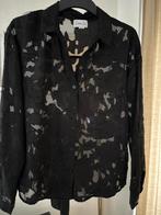 Zwarte blouse met bloemen - Cotton Club, Ophalen of Verzenden, Zo goed als nieuw, Maat 36 (S), Zwart
