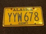 Kentekenplaat licenseplate Alaska Exempt USA, Verzenden, Gebruikt, Auto's