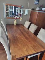 Eettafel kersen met 6 stoelen alcantara, Huis en Inrichting, Complete eetkamers, Ophalen, Gebruikt
