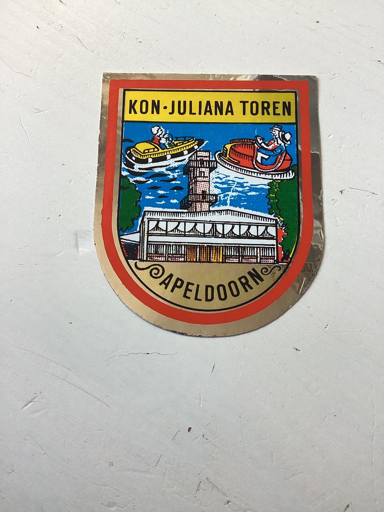 Foliesticker Koningin Julianatoren Apeldoorn, Verzenden, Zo goed als nieuw