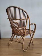 Vintage rotan fauteuil Rohe Noordwolde stoeltje riet stoel, Huis en Inrichting, Fauteuils, Ophalen, Riet of Rotan, Gebruikt, Mid century modern dutch design