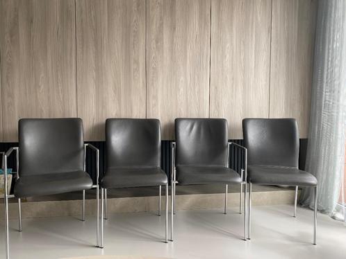 Bert Plantagie eetkamerstoelen, Huis en Inrichting, Stoelen, Gebruikt, Vier, Leer, Metaal, Overige kleuren, Ophalen