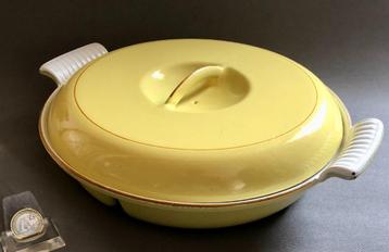 DRU Gietijzeren Drievakschaal / Stoofpan 25 cm., 50s/60s beschikbaar voor biedingen