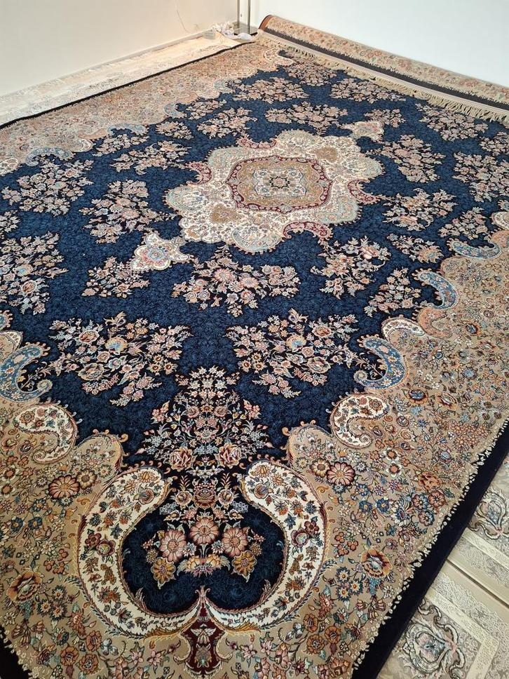 Prachtig Perzisch Tapijt 3x4m - Donkerblauw/Rood, Huis en Inrichting, Stoffering | Tapijten en Kleden, Zo goed als nieuw, 200 cm of meer