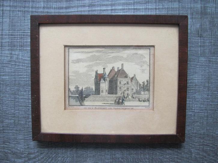 Wassenaar - het huis de Raaphorst - antieke gravure, Antiek en Kunst, Kunst | Etsen en Gravures, Ophalen of Verzenden