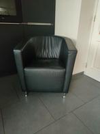 Zwarte leren fauteuil gratis op te halen, Huis en Inrichting, Ophalen, Gebruikt, 75 tot 100 cm, 50 tot 75 cm