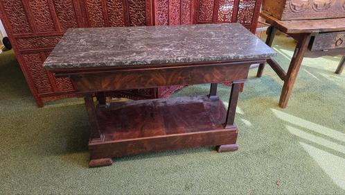 Mahonie Empire side table marmer blad, Antiek en Kunst, Antiek | Meubels | Tafels, Ophalen