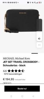 Michael kors crossbody tas jet set, Ophalen of Verzenden, Zo goed als nieuw, Zwart