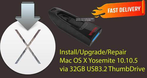 Mac OS X Yosemite 10.10.5, OSX via USB van 32GB zonder DVD!!, Computers en Software, Besturingssoftware, Nieuw, MacOS, Ophalen of Verzenden